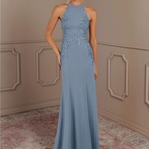 Azazie Tyra Mother of the Bride Dress in Dusty Blue